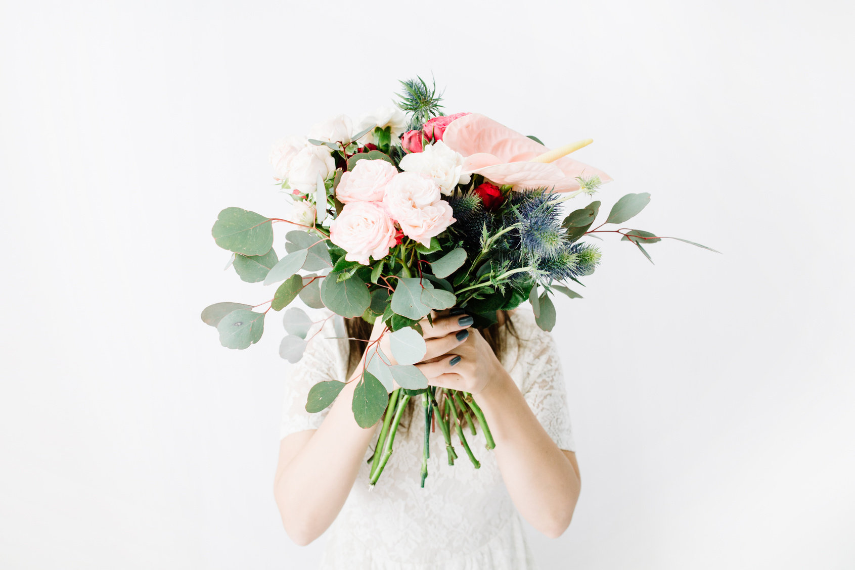 Woman Holding Flowers